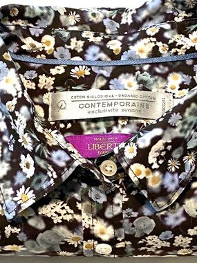 Liberty of London X Contemporaine Floral Button Down Shirt Cotton Daisy Size L